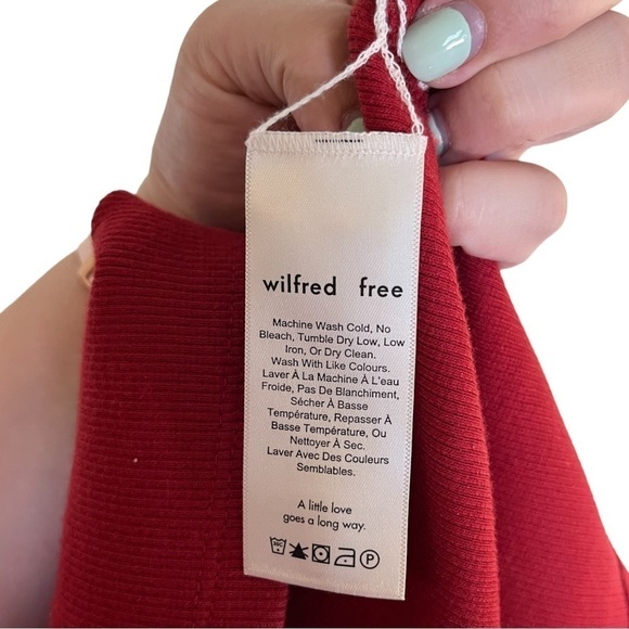 Aritzia Wilfred Free Red Long Sleeve Ribbed Knit Dress - Picture 7 of 7